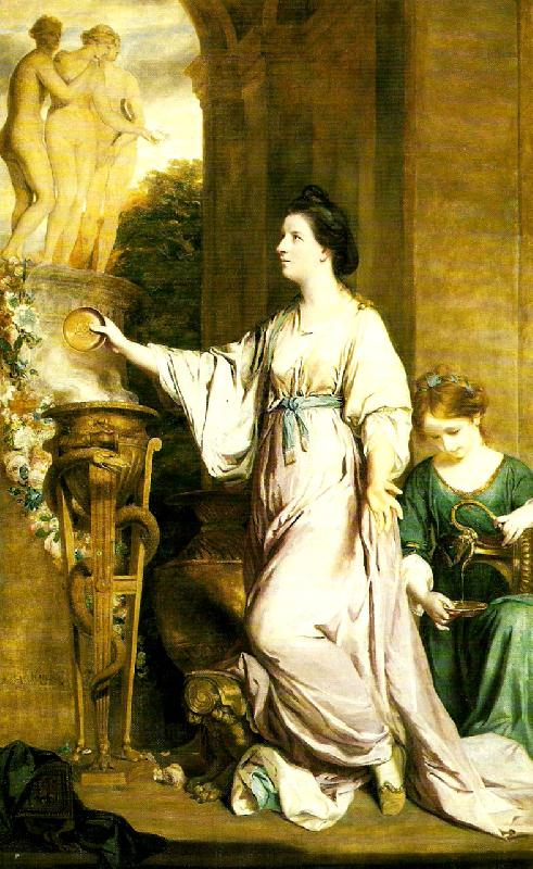 Sir Joshua Reynolds lady sarah bunbury sarificing to the graces oil painting image